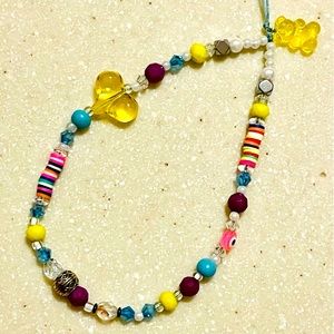 Phone String!! Yellow heart 💛 & gummy bear 🐻 charm!
